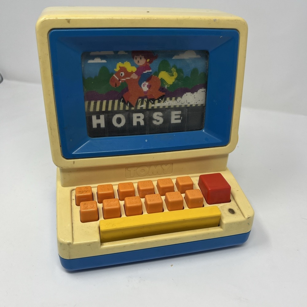 TOMY‎ Tutor Play Computer - Vintage 1980s Educational Keyboard - Tested Works